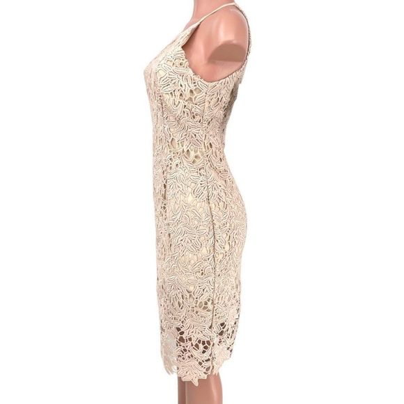Keepsake The Label True Love Lace Midi Cocktail Dress Rose Size Medium - Picture 7 of 12